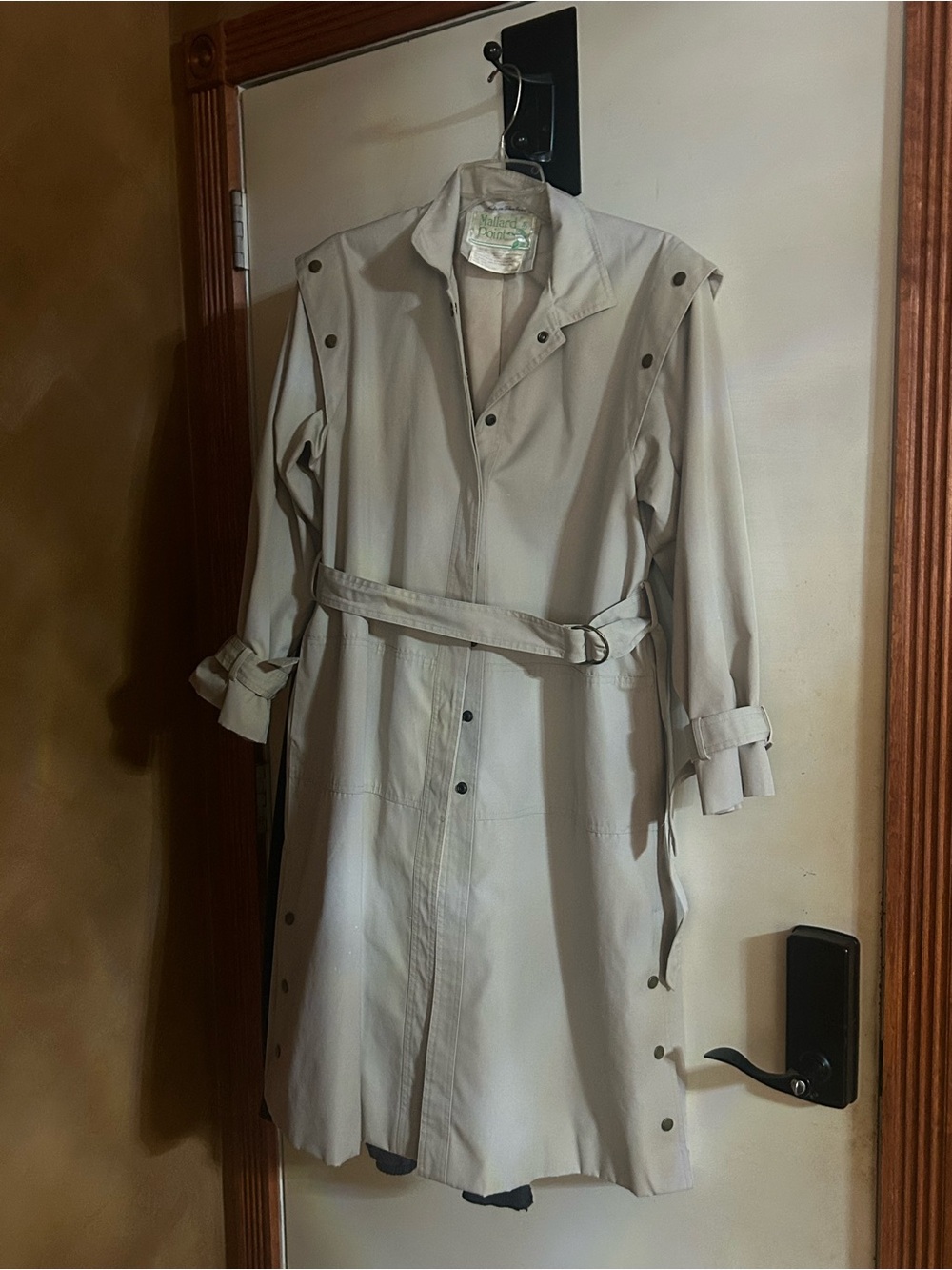 Light Beige Women's Trench Coat with Belt